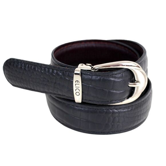 Elico CROCO EMBOSSED BLACK GENUINE LEATHER 1.25\